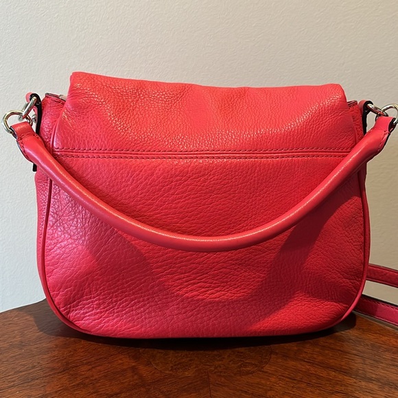 Kate Spade Like new Satchel Crossbody bag Pebbled leather Red flap long pocket - Picture 7 of 13